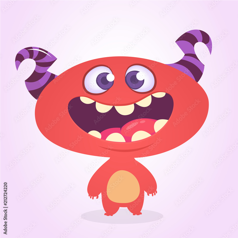 Funny cartoon alien. Vector illustration. Design for print, sticker or cgildren book Funny cartoon alien. Vector illustration. Design for print, sticker or cgildren book