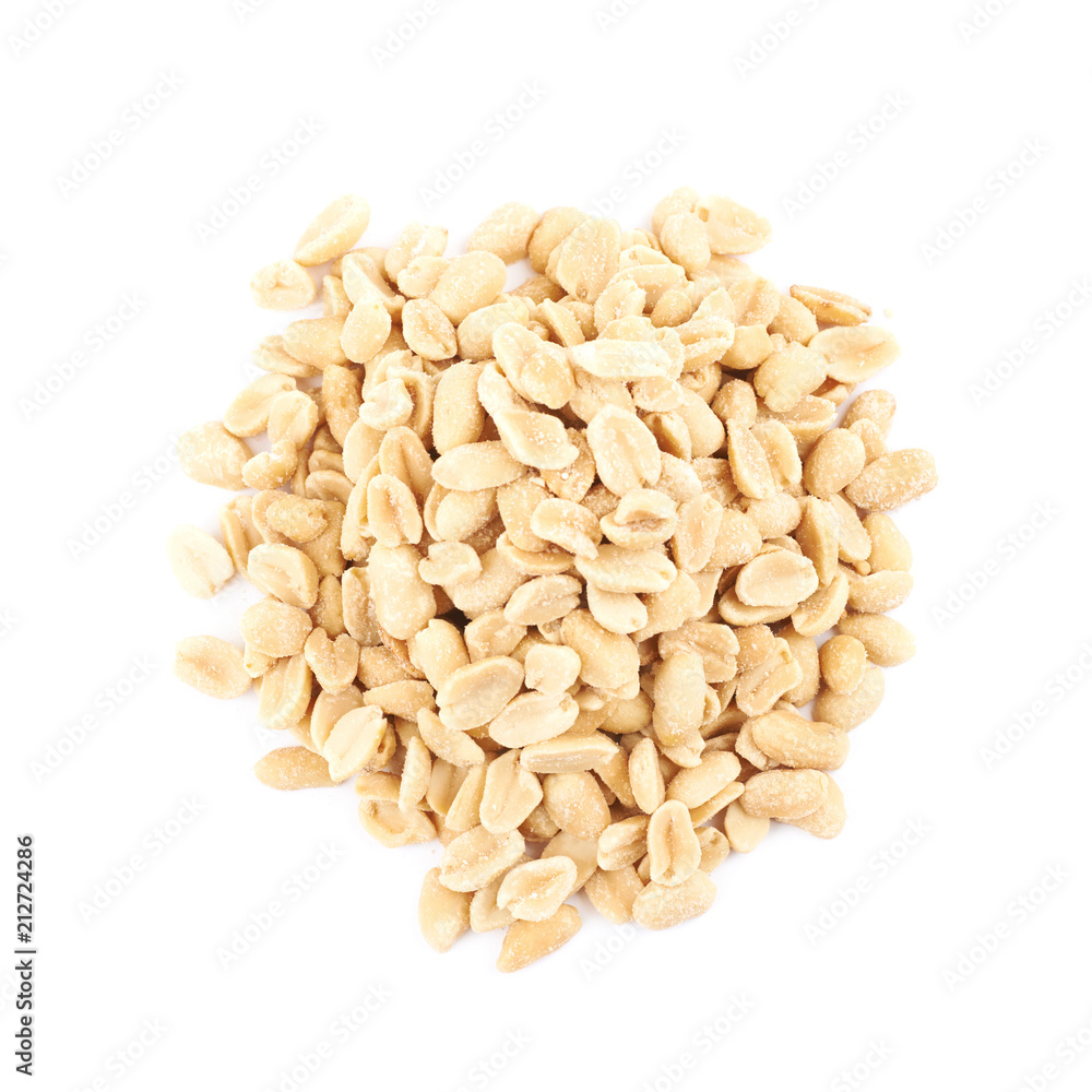 Pile of salted peanuts isolated Pile of salted peanuts isolated