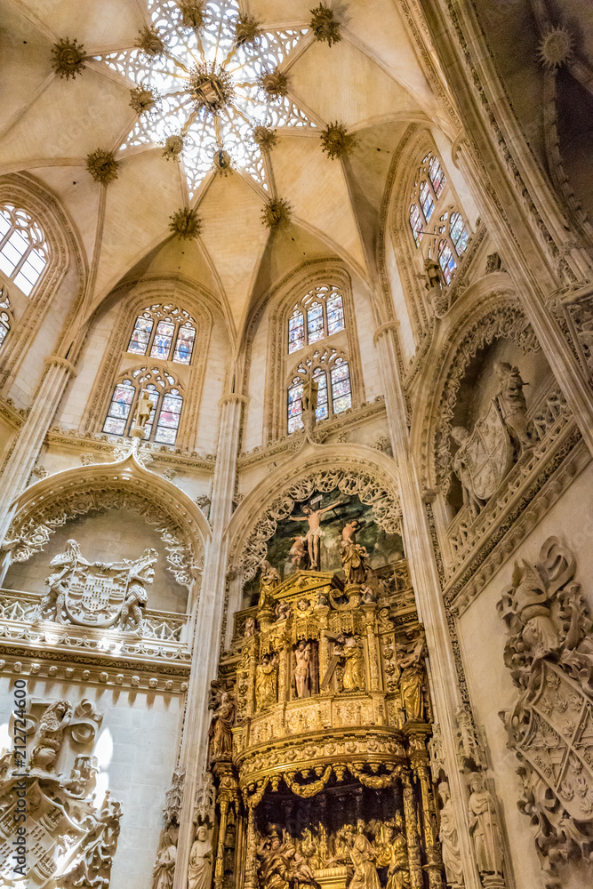 Chapel of the Constable in the Burgos Cathedral, Spain. The Burgos Cathedral is a UNESCO World Heritage Site.