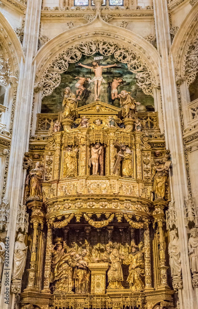 Chapel of the Constable in the Burgos Cathedral, Spain. The Burgos Cathedral is a UNESCO World Heritage Site.