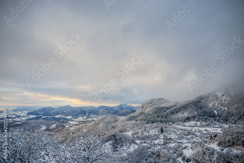 Winter landscape with fresh snow