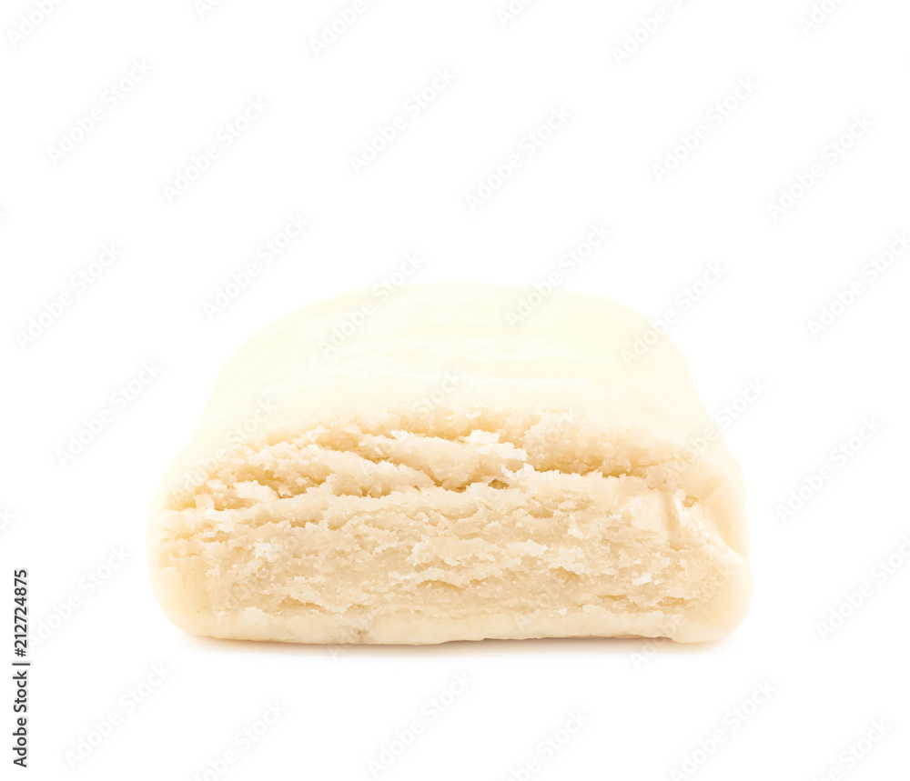 Block of marzipan isolated