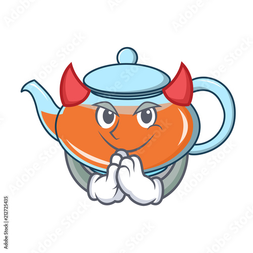 Devil transparent teapot character cartoon