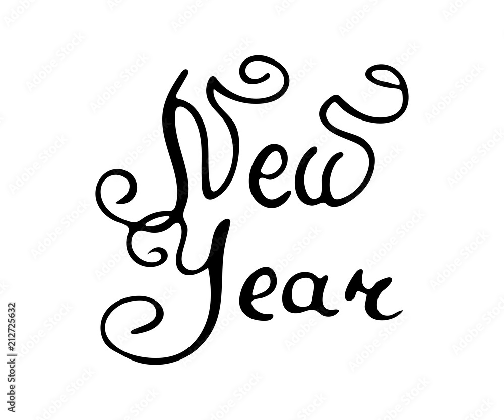 The New Year Is 2019. Calligraphy vector illustration. Lettering handwritten text. The New Year Is 2019. Calligraphy vector illustration. Lettering handwritten text.