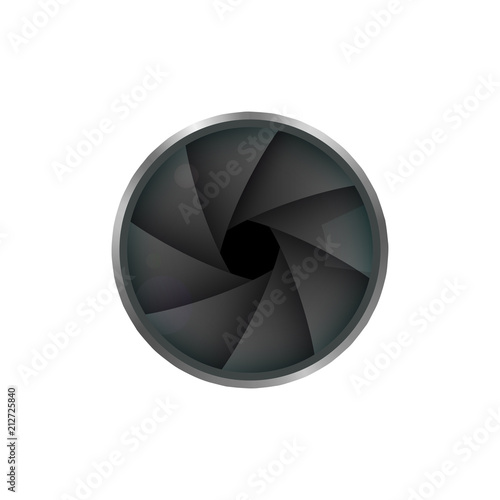 The shutter of the camera. Photographer s equipment. Vector illustration.