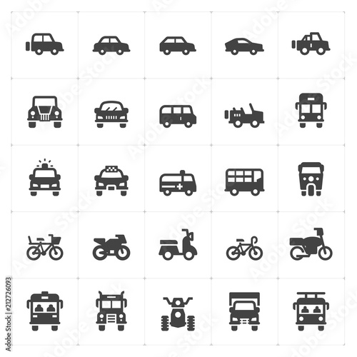 vehicle and transport filled icon style vector illustration on white background