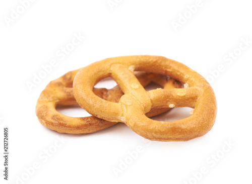 Salted pretzels isolated