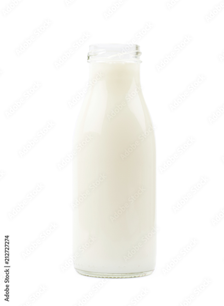 Glass bottle of milk isolated Glass bottle of milk isolated