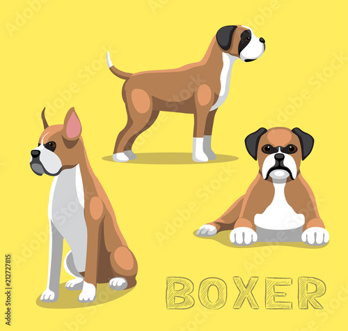 Dog Boxer Cartoon Vector Illustration