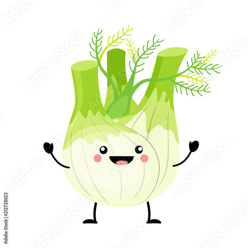 Fennel  vector illustration in flat style  isolated on white bac