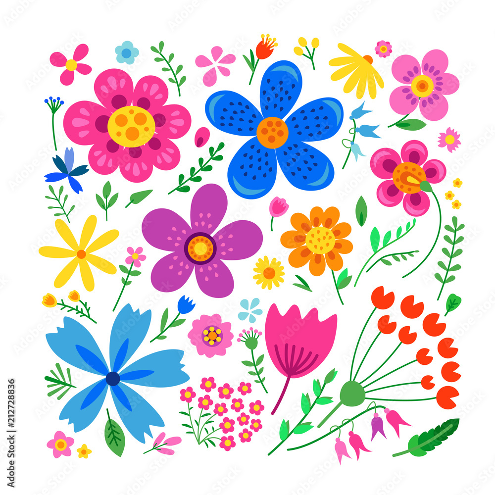 Amazing floral vector set of flowers