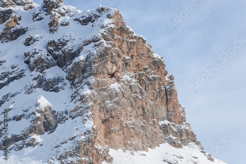 Dolomites Mountains in the winter