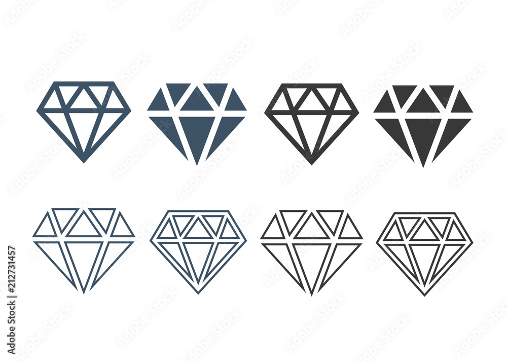 Diamond icons set. Diamond sign set vector Diamond icons set. Diamond sign set vector