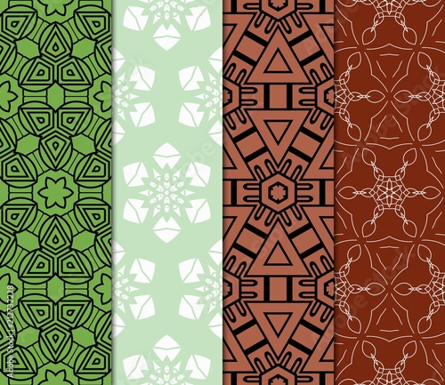 Decorative oriental pattern set. modern geometric design. vector