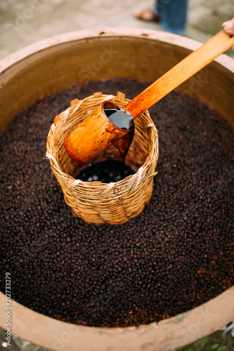 Soy sauce in the making