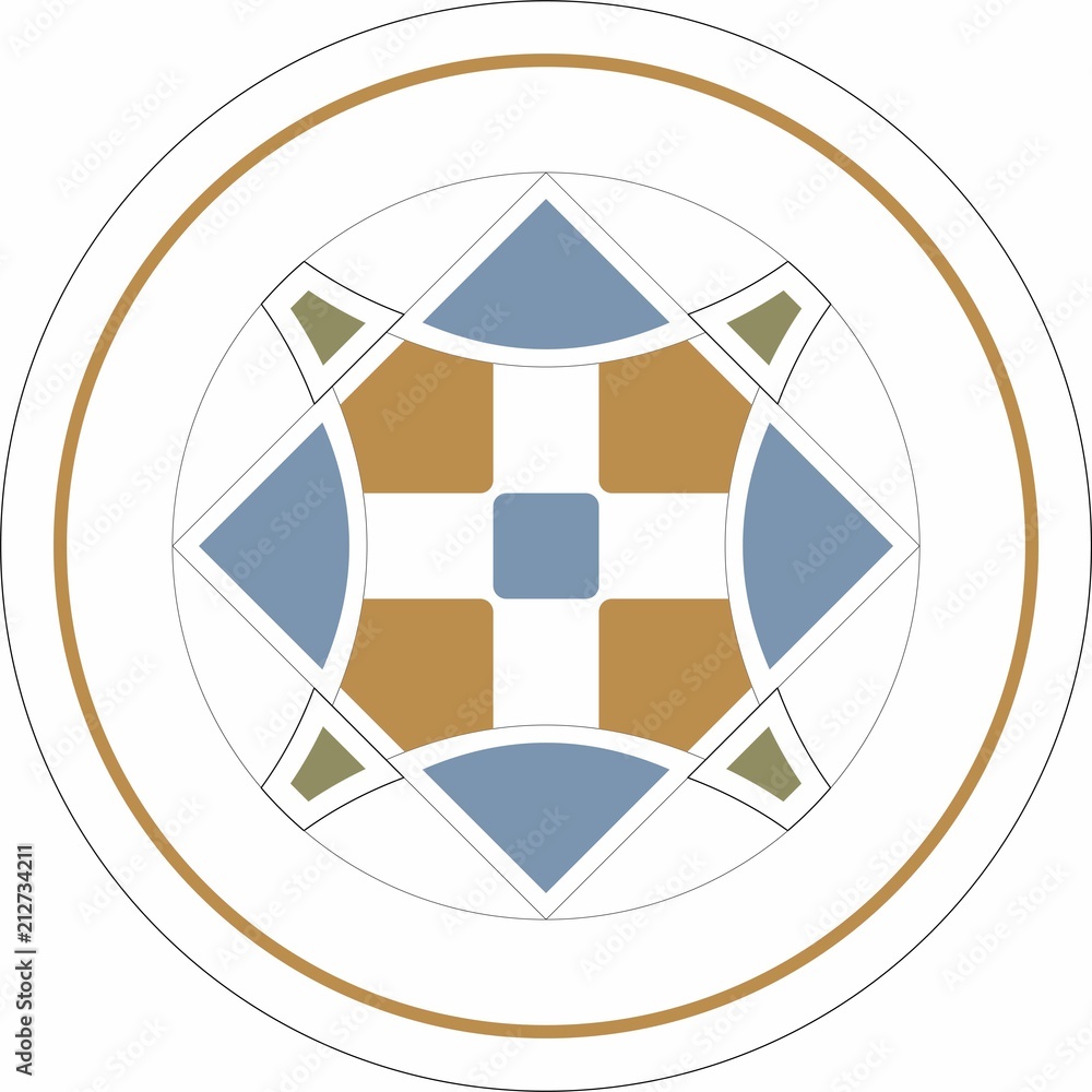 Middle ages color schema of solomon sign logo illustration Middle ages color schema of solomon sign logo illustration
