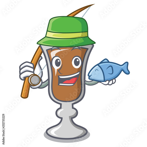 Fishing irish coffee mascot cartoon