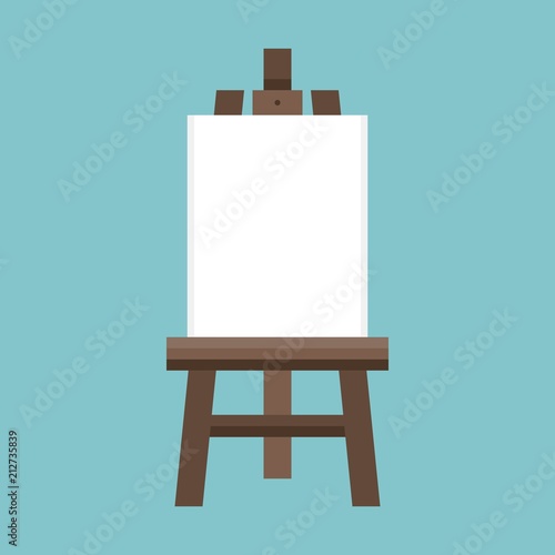 Blank painting board or canvas board, wooden easel, art board