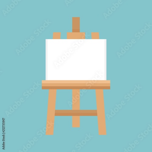 Blank painting board or canvas board, wooden easel, art board