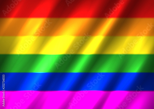 LGBT rainbow flag background. Waving pride sign backdrop. Bisexual gay lesbian transsexual symbol. Love orientation lifestyle illustration