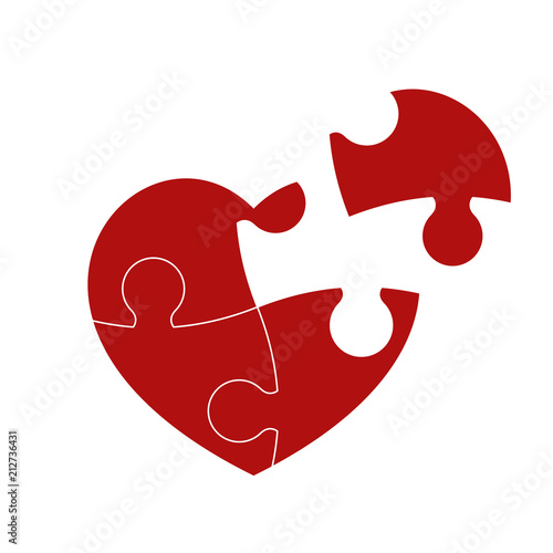 Red puzzle heart