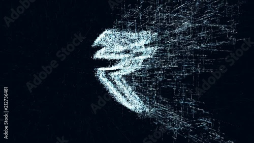 digital intro animation sign rupee