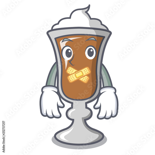 Silent irish coffee mascot cartoon