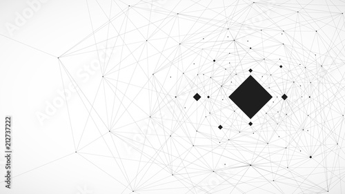 Black and White background, lines and connection vector illustration