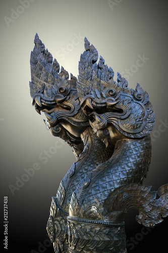Serpent statue in thai temple  King of Nagas 
