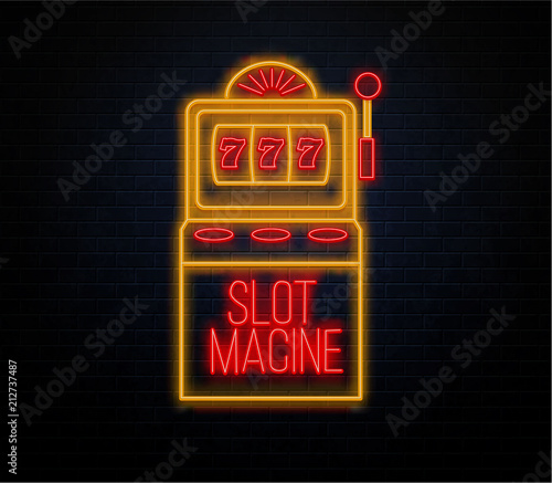 neon online casino sign isolated on brick wall 