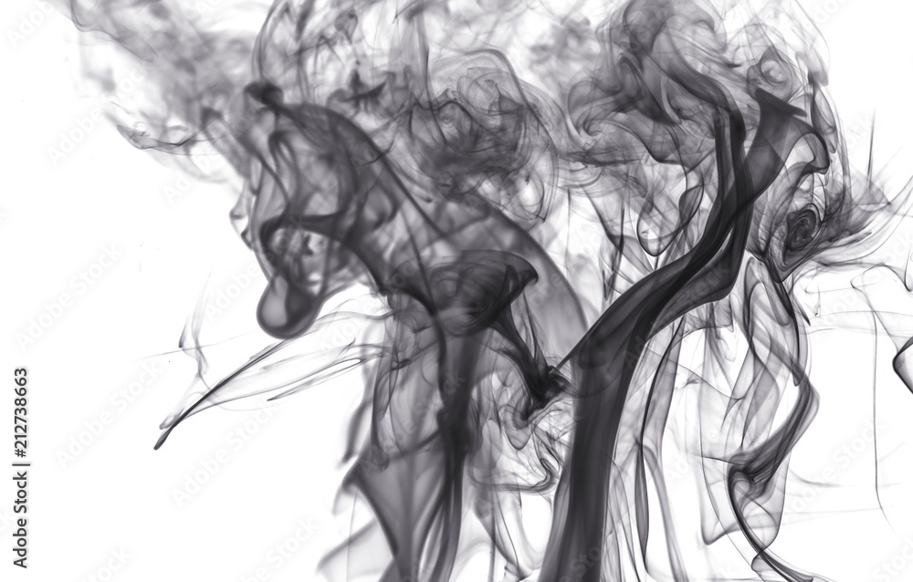 Fototapeta premium Black smoke on white background
