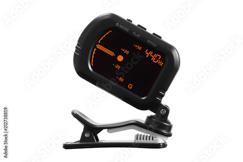 Fototapeta Digital guitar tuner isolated on white background