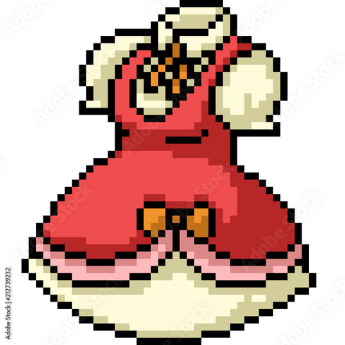 vector pixel art girl dress