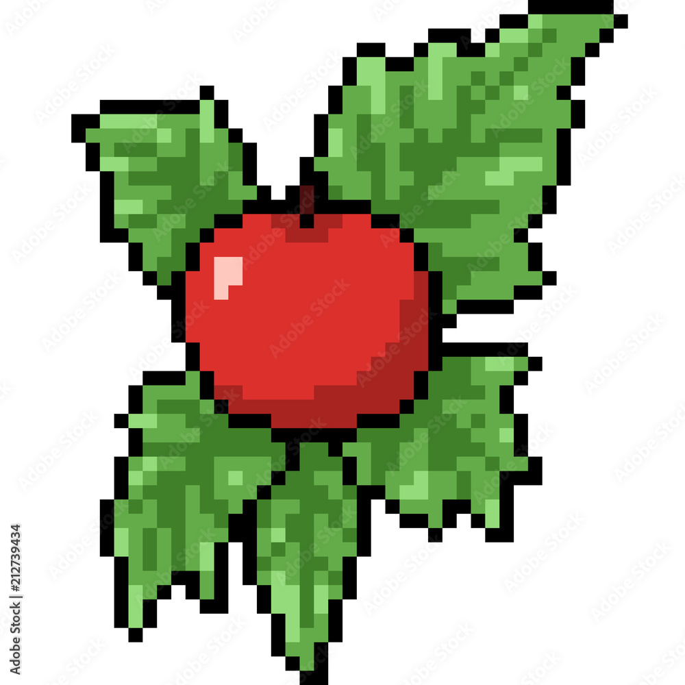 Fototapeta premium vector pixel art berry fresh