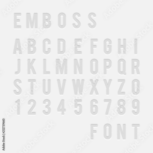 font emboss vector