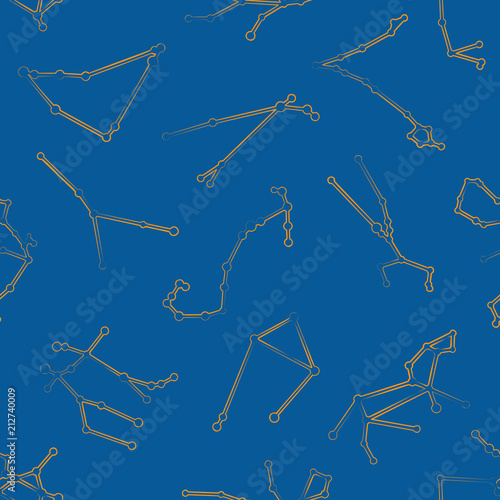 Zodiac constellation seamless pattern