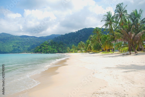 Juara beach with turquoise sea on the east side of Tioman island, Malaysia photo