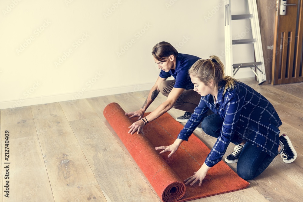 People renovating the house concept People renovating the house concept