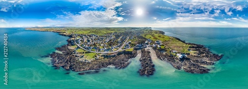 Aerial view of Bull Bay on the Northern coast of Anglesey, Wales, UK