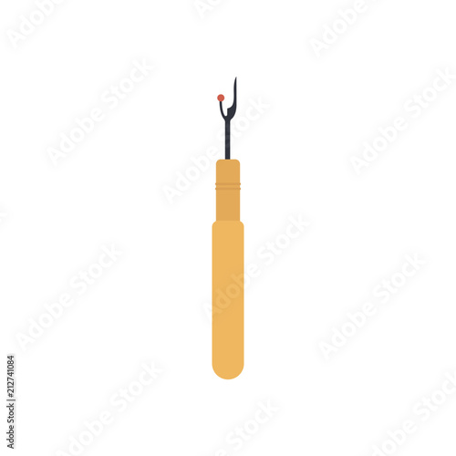 Yellow seam ripper icon illustration