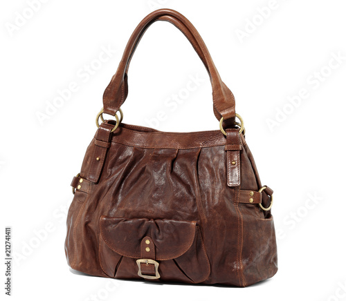 genuine leather hand bag isolated