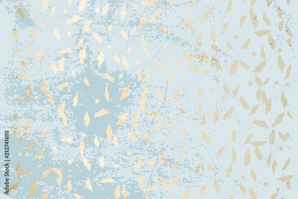 Trendy Chic Pastel colored background with Gold Foil geometric shapes