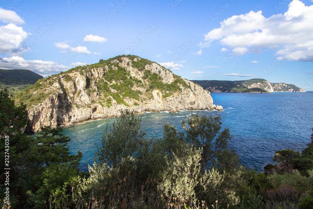 West coastline of Corfu, Greece