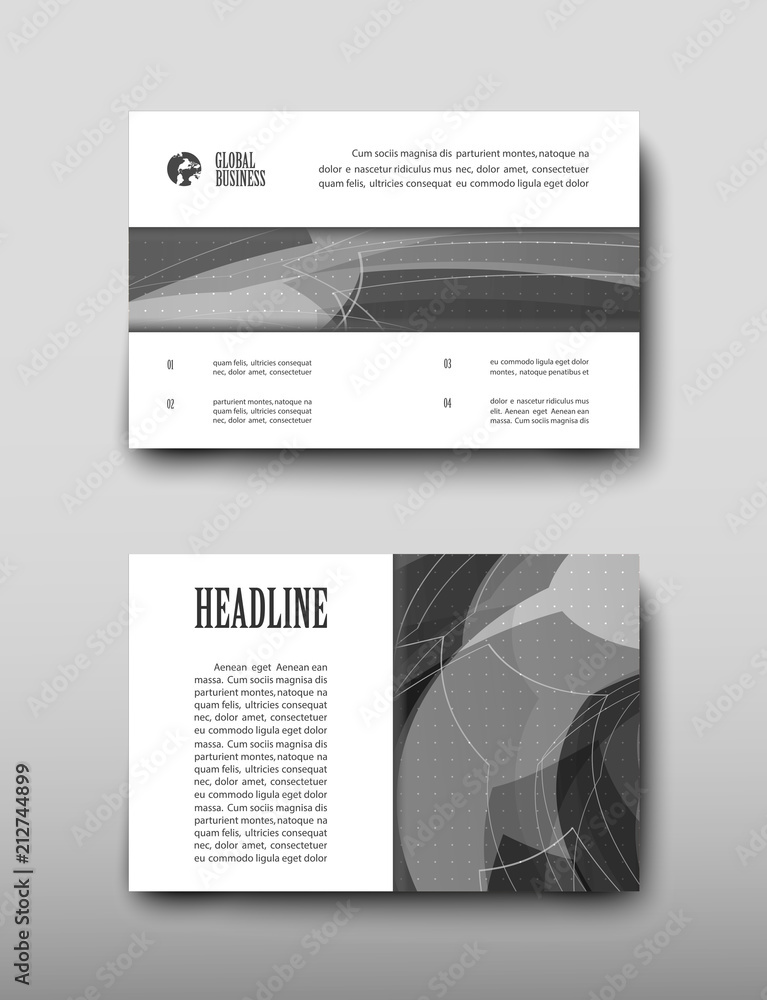 Leaflet cover presentation abstract geometric background, layout in A4 set technology brochure flyer design template vector shadow Leaflet cover presentation abstract geometric background, layout in A4 set technology brochure flyer design template vector shadow