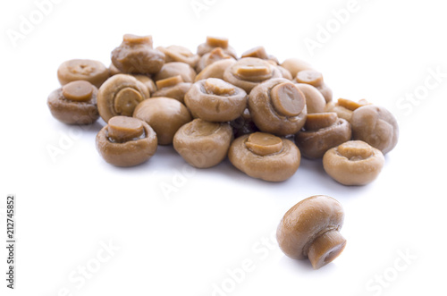 Fresh Champignons Mushroom on a white background. Clipping Path
