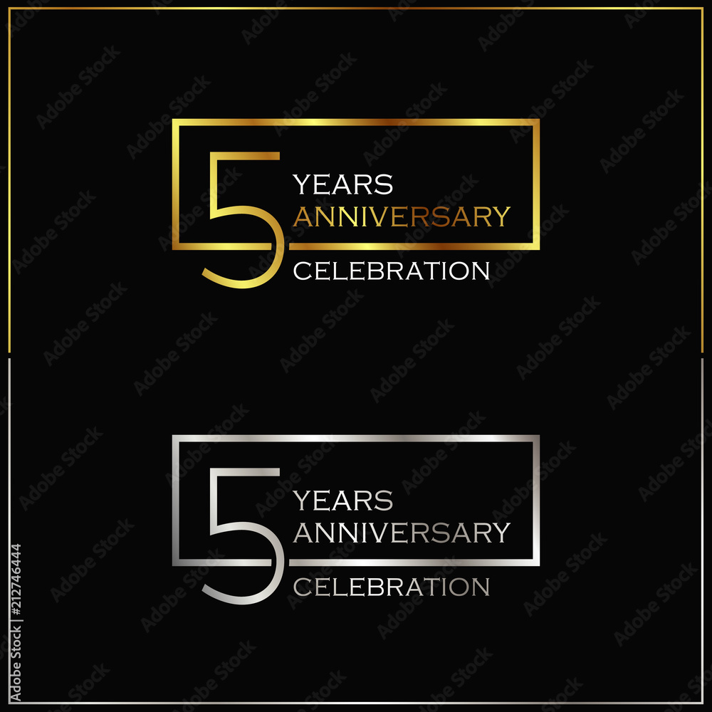 Obraz premium 5th years anniversary celebration background