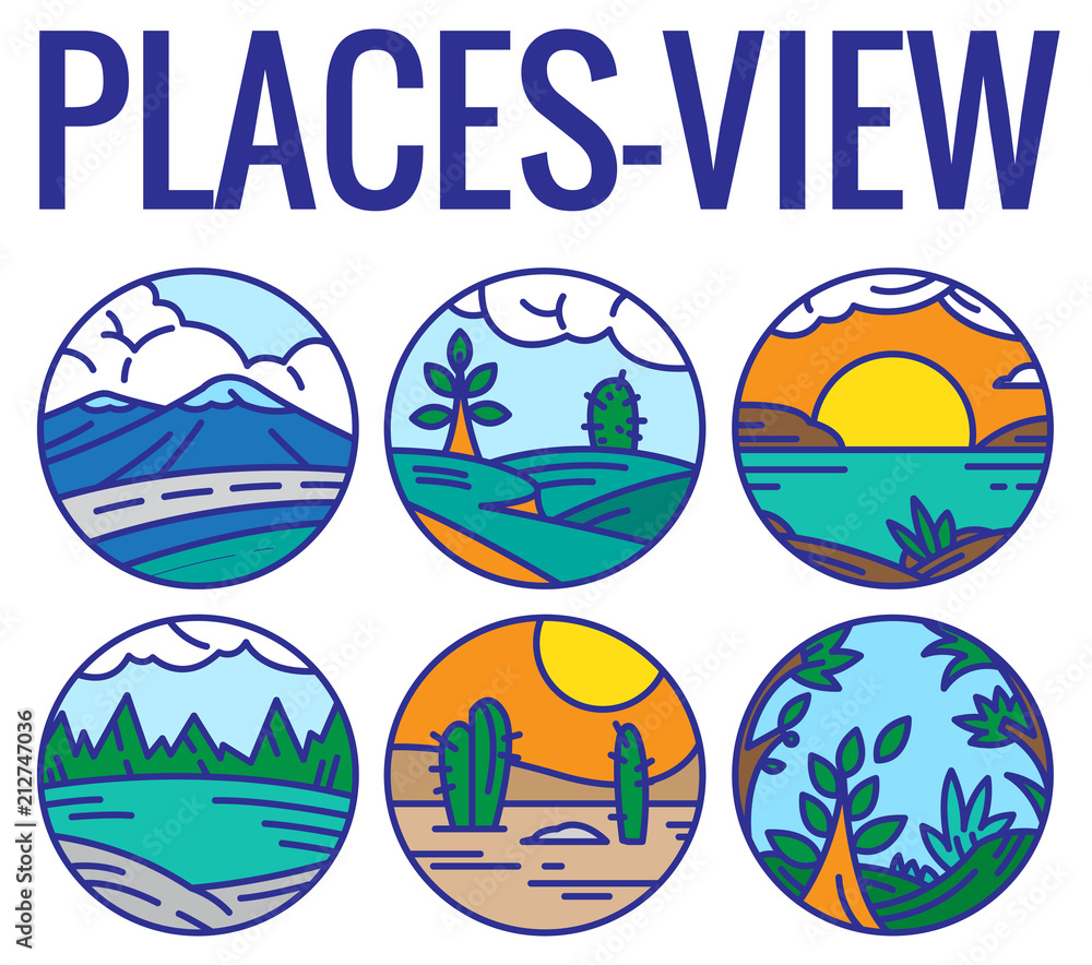 Naklejka premium Places View Vector