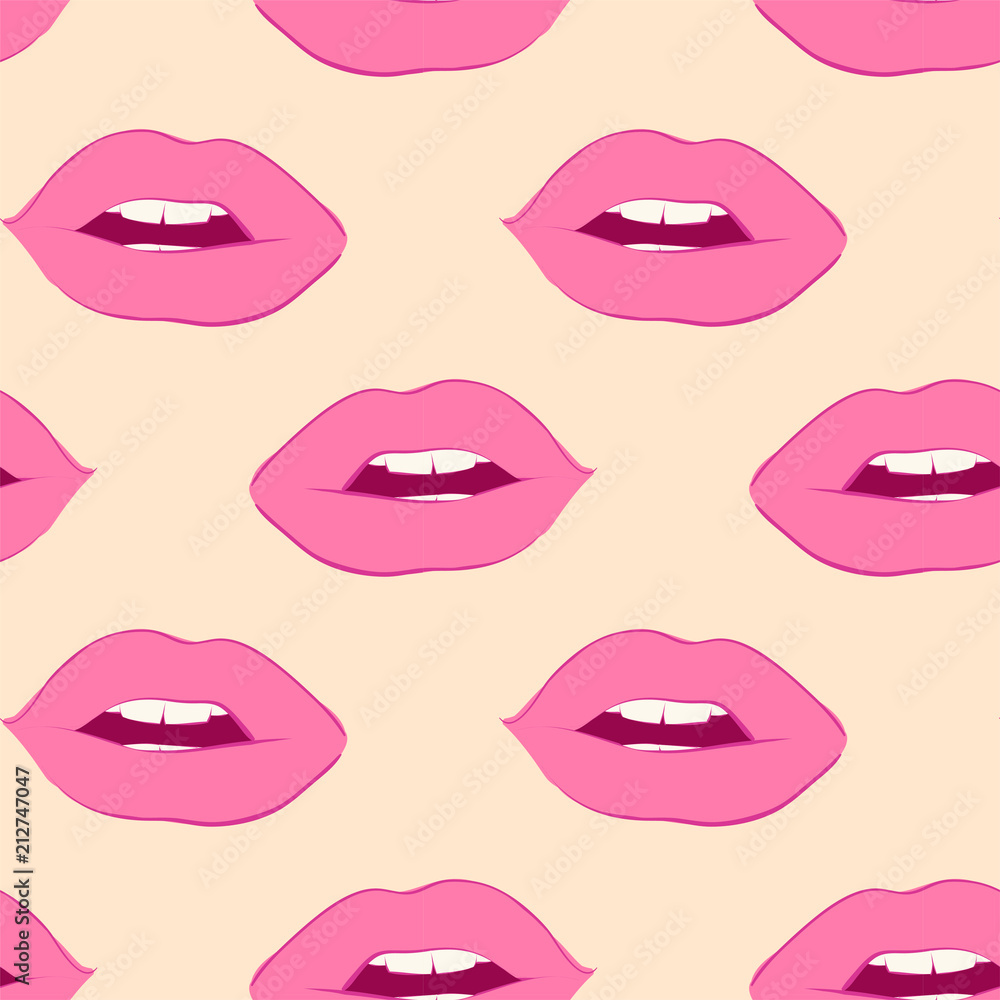 Obraz premium Sexy lips seamless pattern