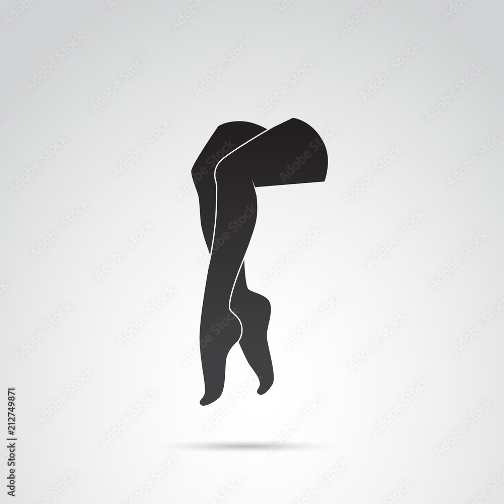 Woman legs in seductive pose vector icon. Woman legs in seductive pose vector icon.