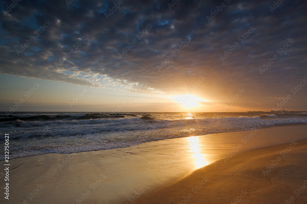 Cloudy sunrise at Currumbin beach, Gold Coast, Australia